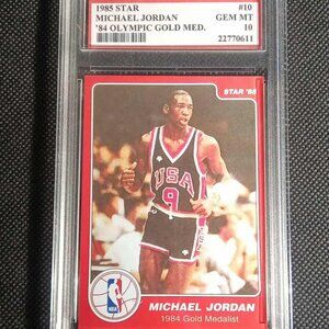 1984-85 Star MICHAEL JORDAN #10 RP* ('84 Olympic Gold Med.)